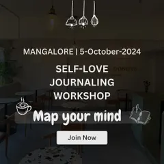 My 'Map Your Mind' workshops are where we dive deep into self-love through creative journaling. This is an invitation to my Mangalore event, giving you a peek at the kind of focused, aesthetic, and healing experiences I host.