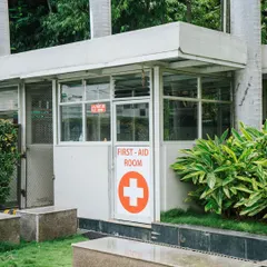 The well-being of our swimmers is paramount. Our clearly marked First-Aid Room is always accessible and fully stocked.