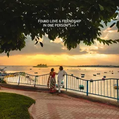 Found love and friendship in one person. A beautiful sunset shot of a couple enjoying the view from a promenade in Bhopal.