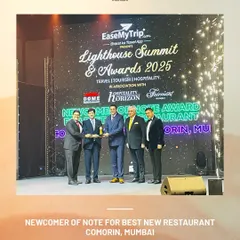 We were honored to receive the Newcomer of Note award for Best New Restaurant for Comorin Mumbai. This award marked a fantastic start to our journey in the city.