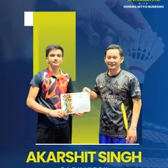 Congratulations to Akarshit Singh, our Badminton Player of the Month for April in the U-19 category. He is seen here with our international coach, Hendra Setyo Nugroho.