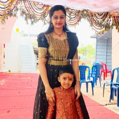 This is the magic of upcycling. I transformed a client's treasured old silk saree into this elegant black and gold Indo-Western gown with an attached dupatta. It’s a completely new look that still holds all the love and memories of the original fabric.