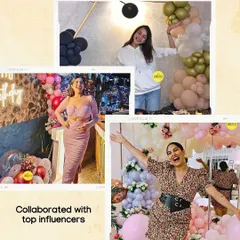 A collage celebrating some of our amazing collaborations with top influencers. We're so grateful to have worked with these talented individuals and to be a trusted partner for their important events.