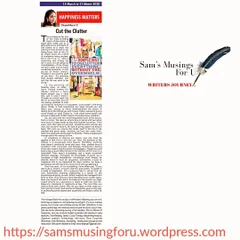 I enjoyed writing my column 'Happiness Matters' for Planet Powai. Sharing these pearls of wisdom is part of my mission, and I am excited to compile them into a book soon.