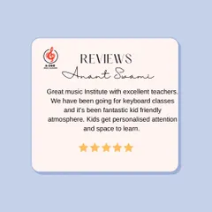 Anant's review points out the fantastic, kid-friendly atmosphere and personalized attention in our keyboard classes. I believe every child deserves space to learn and grow.