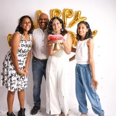 Celebrating mom's birthday with a fun cake smash for the whole family! These sessions are not just for babies. They are a joyful way to mark any special family occasion.