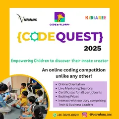 Here are the full details for CodeQuest 2025. We offer different categories for ages 6-15 and support various coding platforms, from Scratch to Python, empowering every child to become an innate creator.