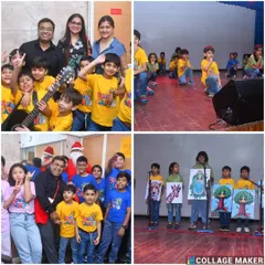 More highlights from our grand celebration. This collage shows our young performers on stage, group photos with instructors, and the vibrant energy that filled the auditorium during our 5th Annual Day.