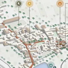 This is a glimpse into the master plan for Adarsh Gram, a model village concept. My focus here was on creating community-centric spaces, interconnected pathways, and public zones, demonstrating how thoughtful rural master planning can shape a community's future.