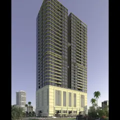 For this 107-meter high residential tower in Bandra, we focused on a bold interplay of geometric forms. The design features sleek aluminum louvers, a perforated screen on the podium, and expansive decks with full-height windows to seamlessly connect indoor and outdoor spaces.