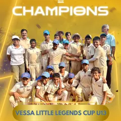 Champions of the VESSA Little Legends Cup U-13. We believe in fostering a winning mentality from a young age, and this victory showcases the talent and teamwork of our junior cricketers.