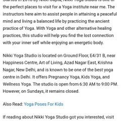 This feature highlights our studio's mission to help people find a peaceful mind and energetic body through yoga and other healing practices. We are proud to be a known wellness destination in East Delhi.