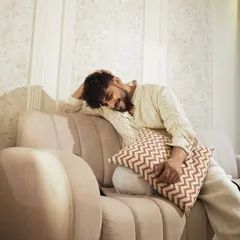 A candid moment from the shoot. This ivory kurta is not just stylish but also comfortable, perfect for embodying relaxed elegance.