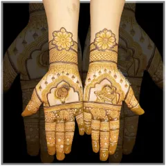 A beautiful Karwa Chauth design with Radha-Krishna figures, perfect for celebrating love and devotion.