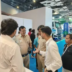 Here, our team is demonstrating our latest technology to members of the police force at the IEC GM Exhibition. We are proud to build solutions trusted by those who protect us.
