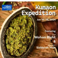 A closer look at the Bhangir ki Chutney from our Kumaon Expedition menu, a traditional dish made with herbs and spices from the Himalayan region.