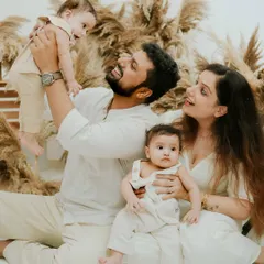 The pure joy of fatherhood. I love capturing these playful, interactive moments during my family sessions, like this dad lifting his baby high in the air.