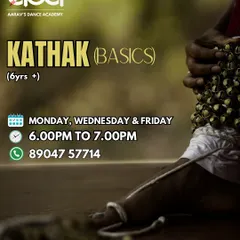 Learn the art of storytelling through dance with our Kathak basics class for ages 6 and up. We focus on the foundational footwork, expressions, and grace of this classical Indian dance form.