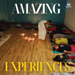 Participants resting in Savasana during a sound healing session. I move around the room with different instruments to ensure everyone receives the therapeutic vibrations, helping to harmonize their energy.
