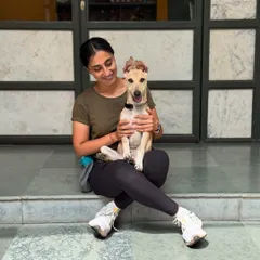 A quiet moment with Mooli before she heads home. It's always bittersweet saying goodbye to these wonderful pups.