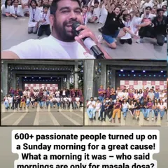 Over 600 passionate people turned up on a Sunday morning for a great cause. This collage shows the scale of the "Run for Happiness" event and the incredible community spirit.