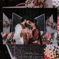 Locked in love, sealed with a promise. This intimate moment between the couple is framed by beautiful floral decor, creating a perfect blend of emotion and aesthetics.