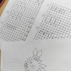 A behind-the-scenes look at my practice sheets. The course focuses heavily on mastering the fundamentals, like basic shapes and how to layer them, before moving on to full compositions.
