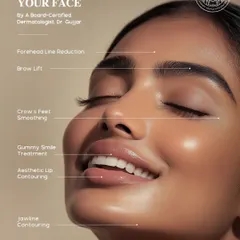 This visual outlines the various artistic applications of injectables. From a subtle brow lift and jawline contouring to smoothing crow's feet, I use these treatments to create refined, natural enhancements that take years off your face.