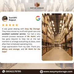 This graphic features a 5-star Google review from Sunidhi Rajput, who praises our great care, excellent customer service, and the smooth process she experienced.