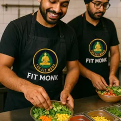 Every bowl is crafted with love, freshness, and balance. Here's a look at my team carefully preparing salads with fresh ingredients.