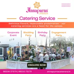 From corporate events to weddings, our catering team ensures every detail is perfect. This image shows our staff setting up for a large outdoor event.