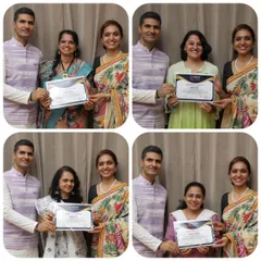 Graduates from our 10th batch of the Sthira Sukham Asanam course after their certification ceremony.