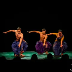 A dynamic moment from 'Abha', a production I choreographed and performed with my collaborators Parshwanath Upadhye and Shruti Gopal. Group choreography is about creating a visual sync, where each dancer's energy contributes to a larger, unified story.