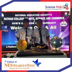Our students Saumya and Nabhya achieved 3rd Rank at the 7th Edition of the NES Startup Fest. They competed against 104 entries in an open-age category and won for their innovative "Solar Sphere" project, a model for space-based solar power.