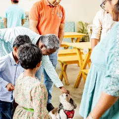 We can't forget the furry family members! Casper the dog was definitely a highlight of this birthday party, getting lots of love and attention from all the guests.