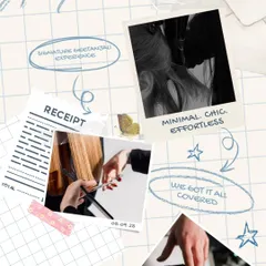 A moodboard capturing the essence of the signature Geetanjali experience: minimal, chic, and effortless.