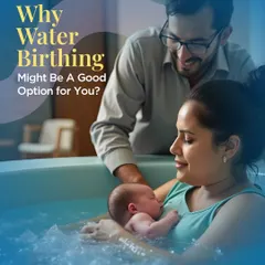 Considering a water birth? This gentle option offers natural pain relief and a serene environment. Here, a mother and her partner share a peaceful moment with their newborn, showcasing the calm and connection that water birthing can provide.