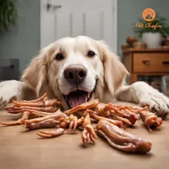 That look of pure joy says it all. When a happy golden retriever sees a table full of our natural air-dried chews, you know you're doing something right. We make treats that are worth getting excited about.