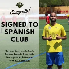 From our academy to the world. We are incredibly proud that our former center-back, Aaryan Hussain, has signed with the Spanish club CD Campello.