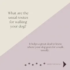 Knowing your dog's usual walking routes helps maintain their routine and makes them feel more comfortable in a familiar environment.