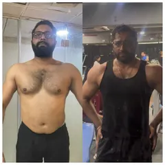 A clear before and after showing what hard work and dedication can achieve later in life. He trusted the process and the results followed.