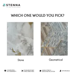 Which would you pick: the organic, flowing look of a stone texture or the sharp, modern lines of a geometrical pattern? This image showcases two distinct styles to help you define your preference.