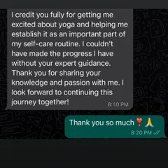 "I credit you fully for getting me excited about yoga." Reading feedback like this makes my day. It's a privilege to be a part of your self-care journey.