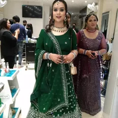 The complete look. This full-length view shows how the makeup, hair, and outfit all come together for a stunning final result for a wedding guest.