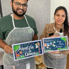 Personalized nameplates are such a fun and practical activity for office workshops. Everyone gets to design a unique piece for their desk or home. Look at these happy creators!