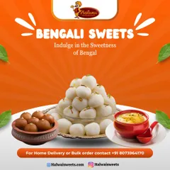 Indulge in the sweetness of Bengal with my authentic Bengali sweets, including rasgulla, gulab jamun, and mishti doi.