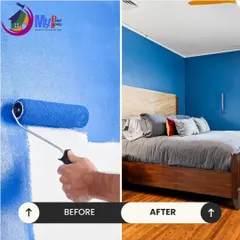 I can help you create a peaceful retreat with the right color. This bedroom makeover uses a calming blue to create a serene atmosphere, showing how a professional paint job provides a smooth, even finish perfect for any personal space.