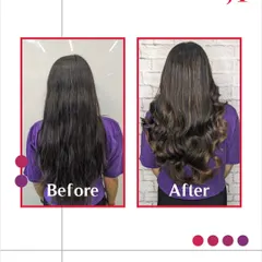 From straight and simple to voluminous and styled. This before and after shot shows the magic of professional styling that our students learn to master.