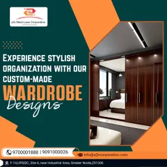 This custom-made wardrobe demonstrates a sophisticated storage solution. The dark wood finish, mirrored door panel, and sleek handles create a premium look, while the interior is configured for stylish and efficient organization.