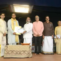 Receiving the Kalki Krishnamurthy Memorial Award at Hamsadhwani, Chennai. It was a special honor to receive it from Thiruppur Krishnan sir.